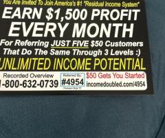 Limited Time Offer -Double Your Income Starting at $50