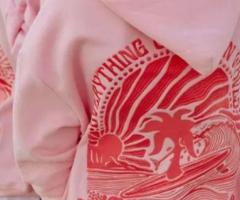 pink palm puff hoodie