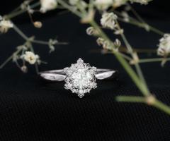 Sustainable Beauty: Lab Grown Diamond Floral Proposal Ring by Rosec Jewels